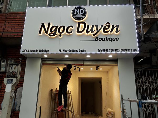 bảng hiệu alu chữ nổi hắt chân, bảng hiệu chữ nổi mica hắt chân, Trảng Dài Biên Hòa Đồng Nai