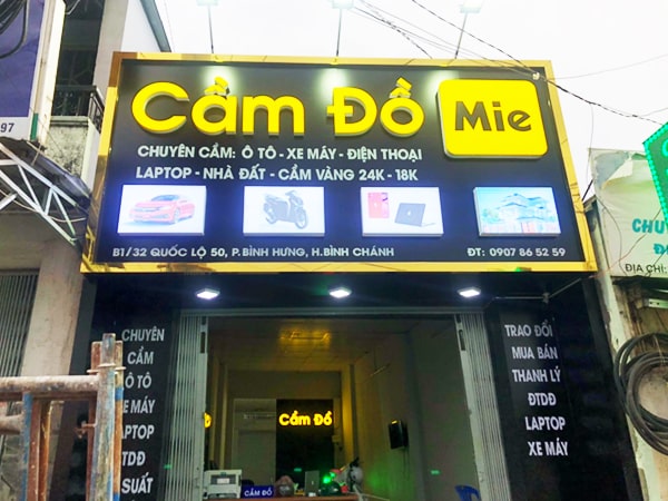 bảng hiệu cầm đồ, bảng dịch vụ cầm đồ, tiệm cầm đồ, thi công bảng hiệu tiệm cầm đồ