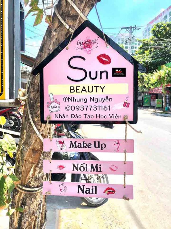 bảng hiệu nail, bảng hiệu spa, bảng hiệu nối mi, xưởng gia công quảng cáo