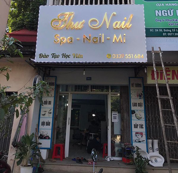 bảng hiệu nail, bảng hiệu spa, bảng hiệu nối mi, xưởng gia công quảng cáo