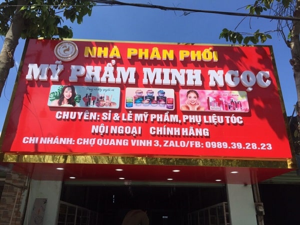 bảng hiệu quảng cáo chữ nổi có đèn, bảng hiệu mỹ phẩm, bảng hiệu quảng cáo trọn gói giá rẻ