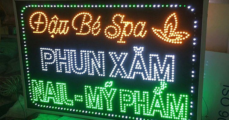 bảng hiệu đèn led, bảng hiệu nail phun xăm, bảng vẫy