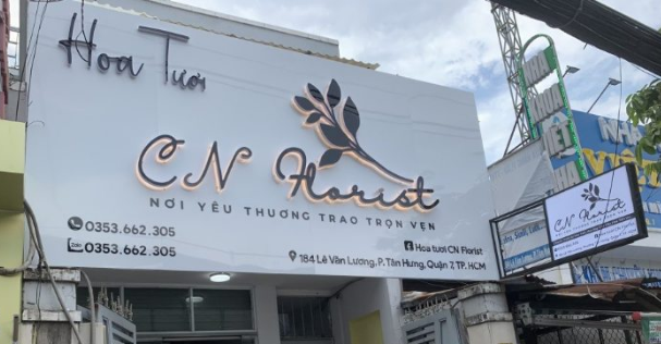 bảng hiệu tiệm hoa đẹp, bảng hiệu giá trẻ, trảng dài biên hòa đồng nai