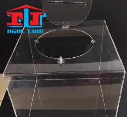 thùng phiếu mica, thùng bốc thăm mica, hộp bốc thăm trúng thưởng mica