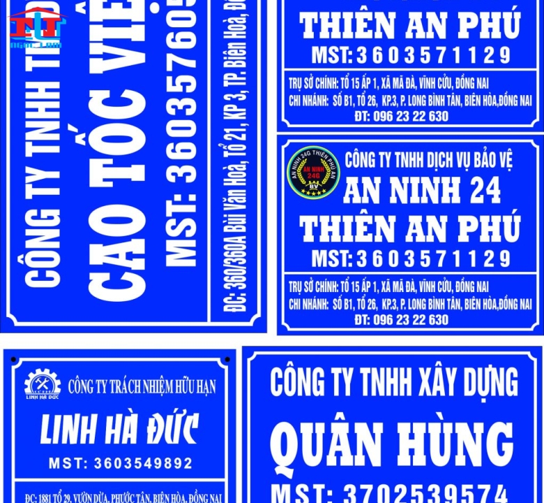 BIỂN CÔNG TY BẰNG MICA, BIỂN SỐ NHÀ BẰNG MICA